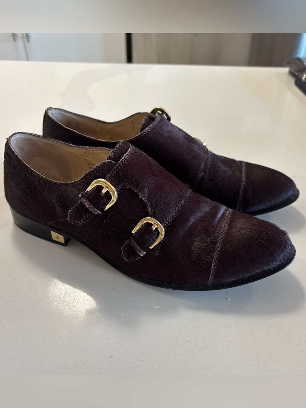 Sam Edelman Balfour Double Monk Strap Leather Shoes - Burgundy